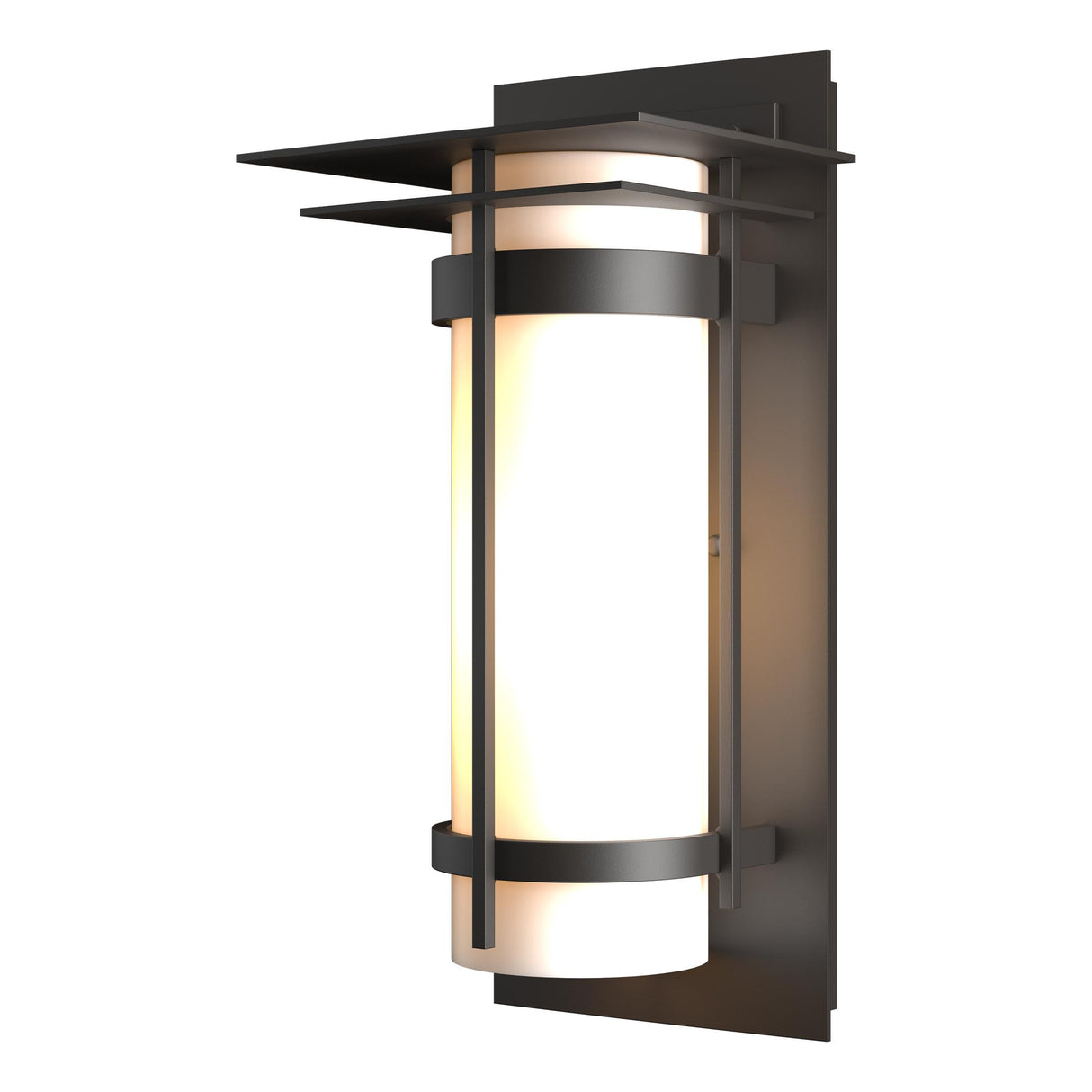 Hubbardton Forge 2003 Coastal Oil Rubbed Bronze Opal Glass (GG) Banded with Top Plate Outdoor Sconce