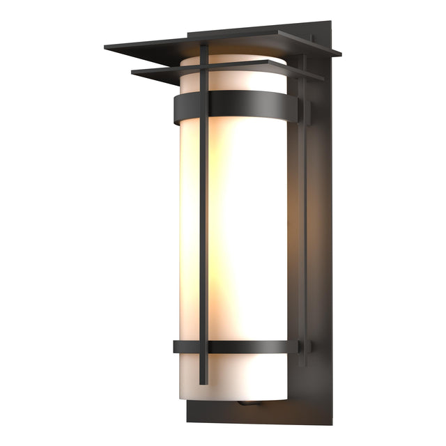 Hubbardton Forge 2003 Coastal Oil Rubbed Bronze Opal Glass (GG) Banded with Top Plate Large Outdoor Sconce