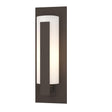 Hubbardton Forge 2002 Coastal Dark Smoke Opal Glass (GG) Forged Vertical Bars Small Outdoor Sconce