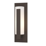 Hubbardton Forge 2002 Coastal Dark Smoke Opal Glass (GG) Forged Vertical Bars Small Outdoor Sconce