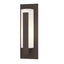 Hubbardton Forge 2002 Coastal Dark Smoke Opal Glass (GG) Forged Vertical Bars Small Outdoor Sconce
