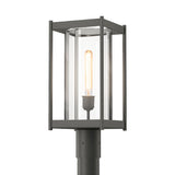Hubbardton Forge 2023 Coastal Natural Iron Clear Glass (ZM) Cela Outdoor Post Light