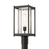 Hubbardton Forge 2023 Coastal Dark Smoke Clear Glass (ZM) Cela Outdoor Post Light
