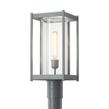 Hubbardton Forge 2023 Coastal Burnished Steel Clear Glass (ZM) Cela Outdoor Post Light