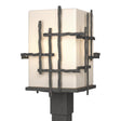 Hubbardton Forge 2023 Coastal Natural Iron Opal Glass (GG) Tura Outdoor Post Light