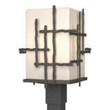 Hubbardton Forge 2023 Coastal Natural Iron Opal Glass (GG) Tura Outdoor Post Light