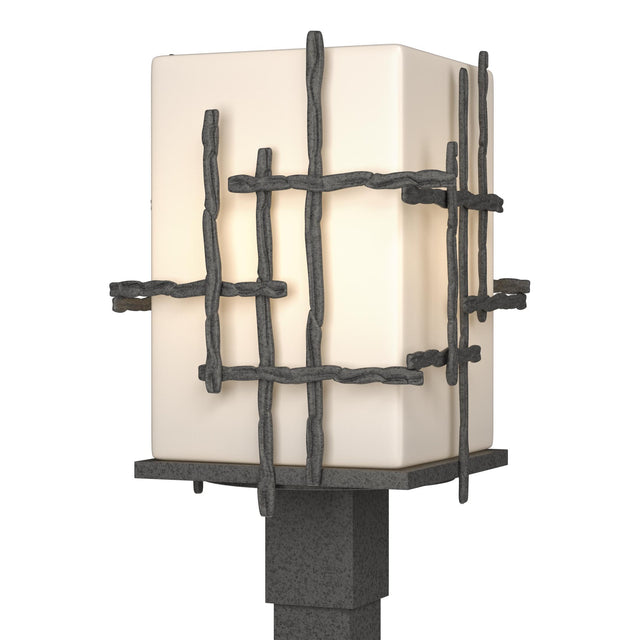 Hubbardton Forge 2023 Coastal Natural Iron Opal Glass (GG) Tura Outdoor Post Light