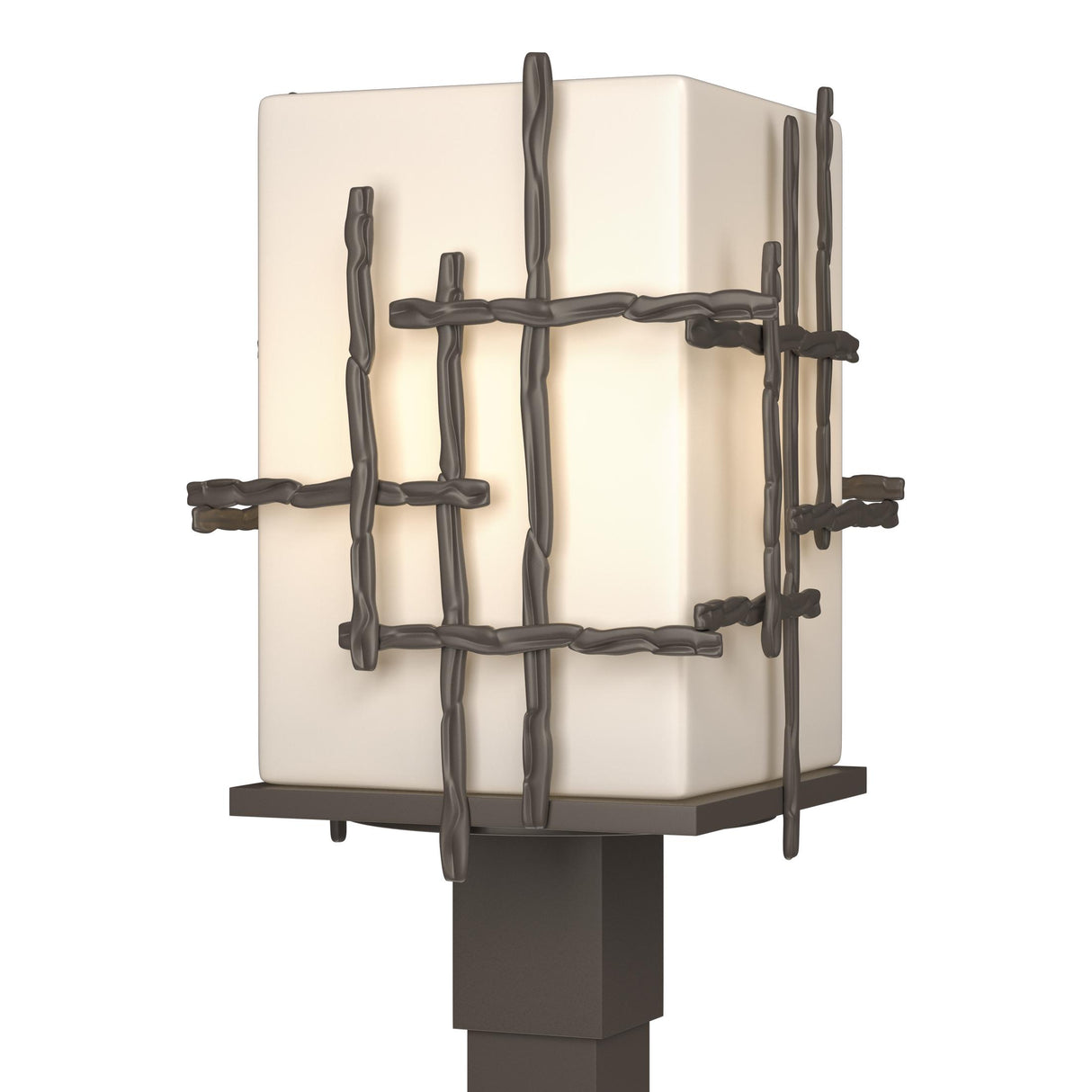 Hubbardton Forge 2023 Coastal Dark Smoke Opal Glass (GG) Tura Outdoor Post Light