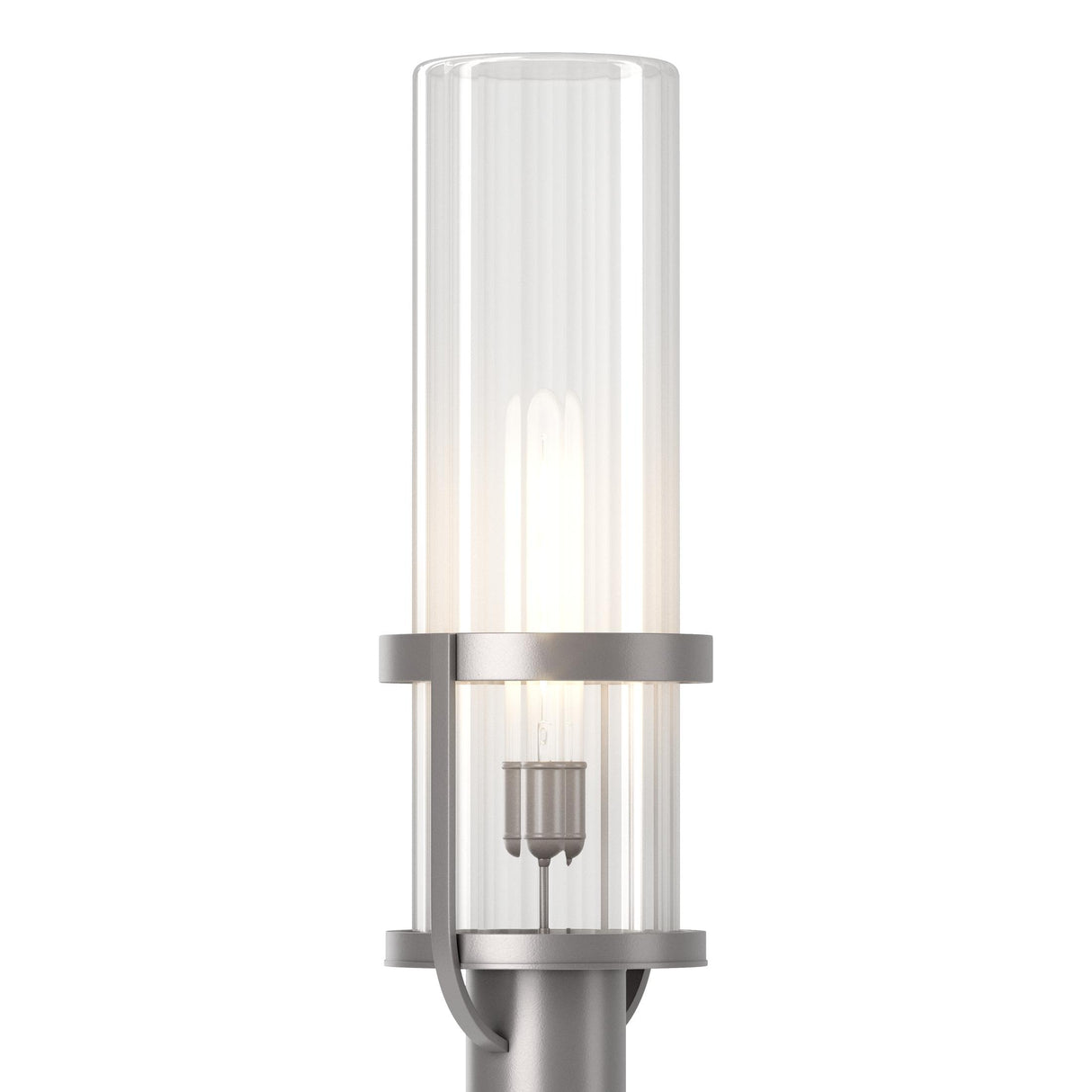 Hubbardton Forge 2023 Coastal Burnished Steel Clear Glass (ZM) Alcove Outdoor Post Light