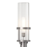Hubbardton Forge 2023 Coastal Burnished Steel Clear Glass (ZM) Alcove Outdoor Post Light