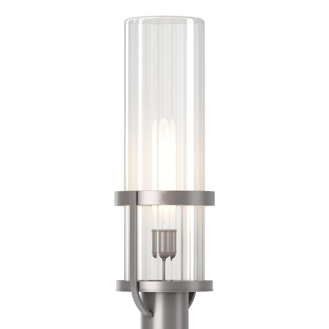 Hubbardton Forge 2023 Coastal Burnished Steel Clear Glass (ZM) Alcove Outdoor Post Light