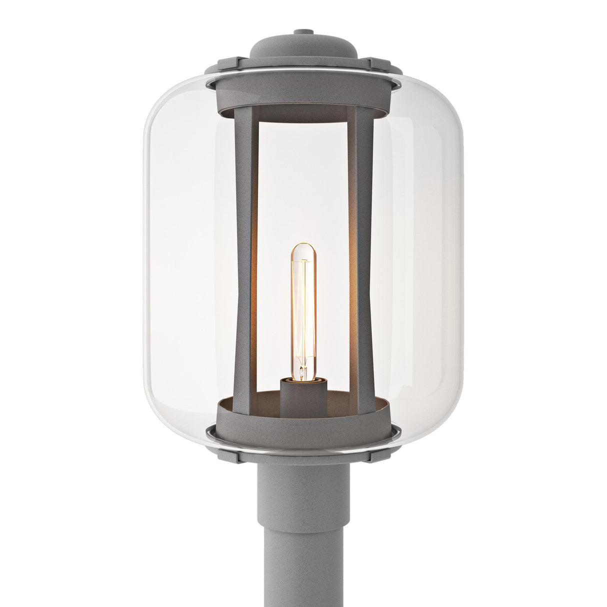 Hubbardton Forge 2023 Coastal Burnished Steel Clear Glass (ZM) Fairwinds Extra Large Outdoor Post Light