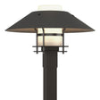 Hubbardton Forge 2021 Coastal Oil Rubbed Bronze Coastal Natural Iron Opal Glass (GG) Henry Outdoor Post Light