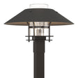 Hubbardton Forge 2021 Coastal Oil Rubbed Bronze Coastal Natural Iron Clear Glass (ZM) Henry Outdoor Post Light