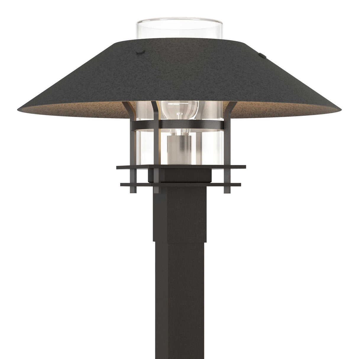 Hubbardton Forge 2021 Coastal Oil Rubbed Bronze Coastal Natural Iron Clear Glass (ZM) Henry Outdoor Post Light