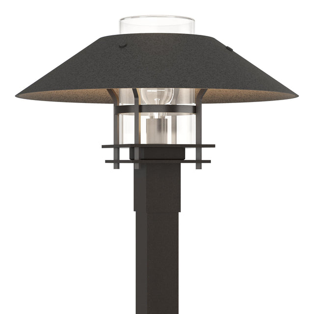 Hubbardton Forge 2021 Coastal Oil Rubbed Bronze Coastal Natural Iron Clear Glass (ZM) Henry Outdoor Post Light