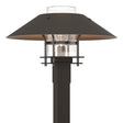 Hubbardton Forge 2021 Coastal Oil Rubbed Bronze Coastal Dark Smoke Clear Glass (ZM) Henry Outdoor Post Light