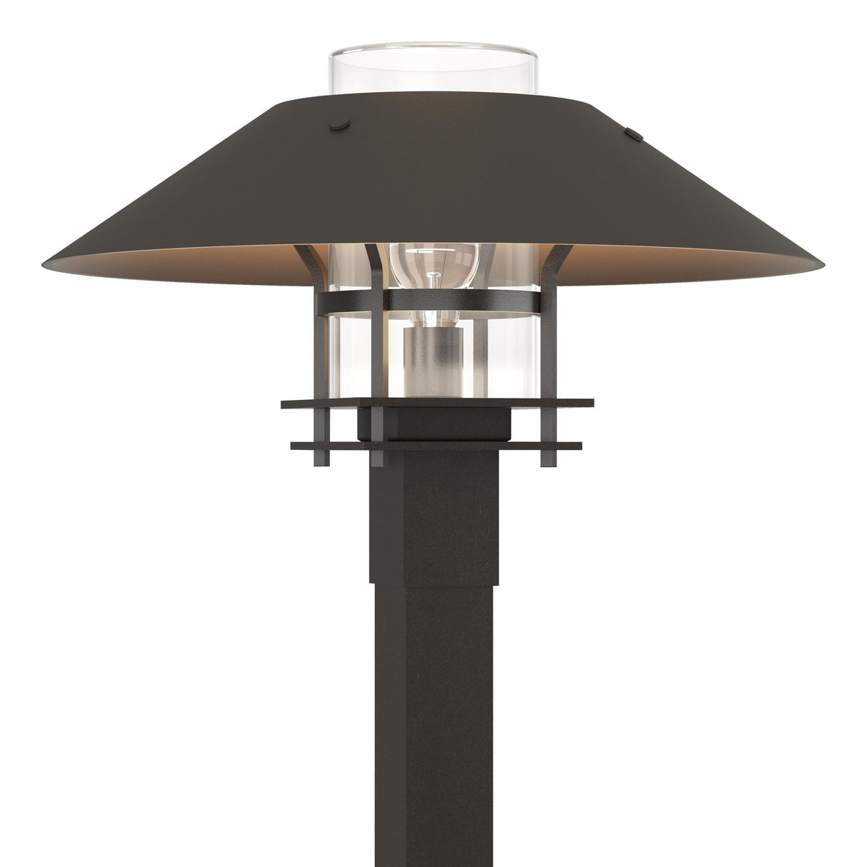 Hubbardton Forge 2021 Coastal Oil Rubbed Bronze Coastal Dark Smoke Clear Glass (ZM) Henry Outdoor Post Light