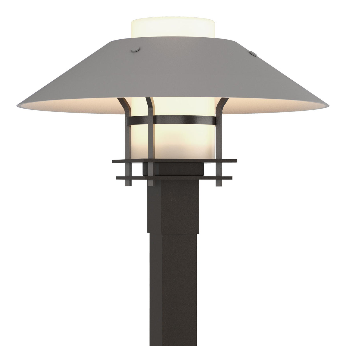 Hubbardton Forge 2021 Coastal Oil Rubbed Bronze Coastal Burnished Steel Opal Glass (GG) Henry Outdoor Post Light