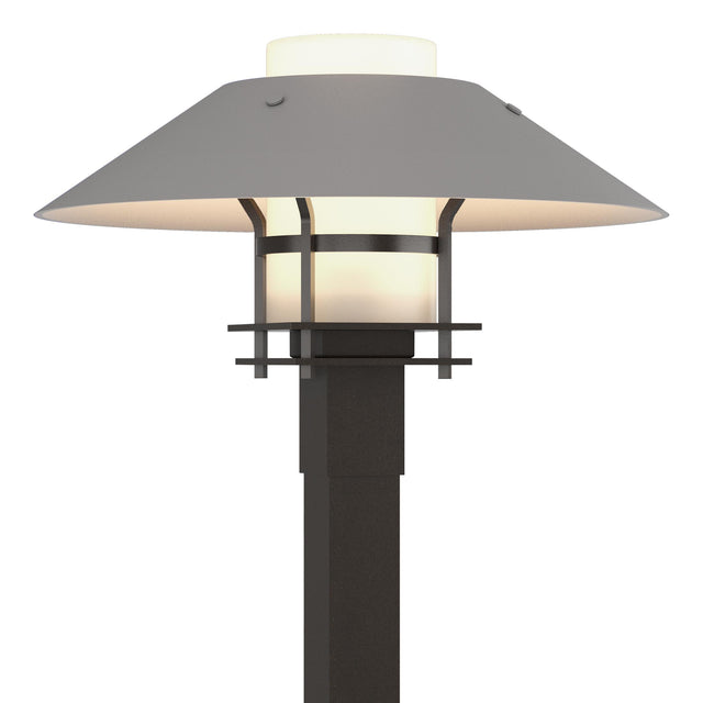 Hubbardton Forge 2021 Coastal Oil Rubbed Bronze Coastal Burnished Steel Opal Glass (GG) Henry Outdoor Post Light