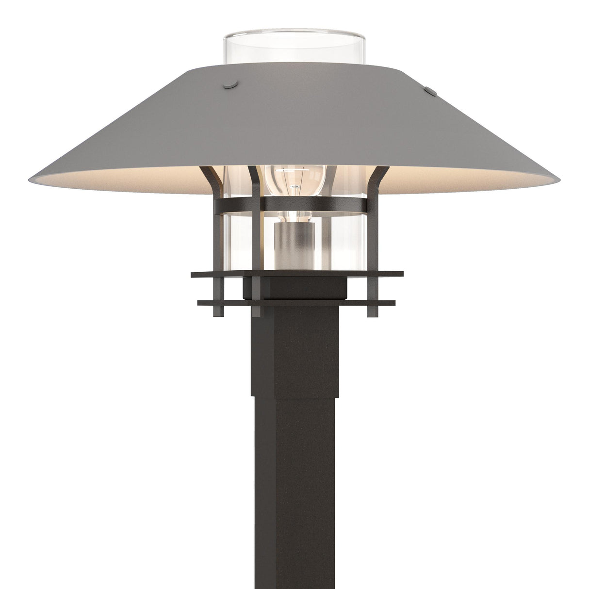 Hubbardton Forge 2021 Coastal Oil Rubbed Bronze Coastal Burnished Steel Clear Glass (ZM) Henry Outdoor Post Light