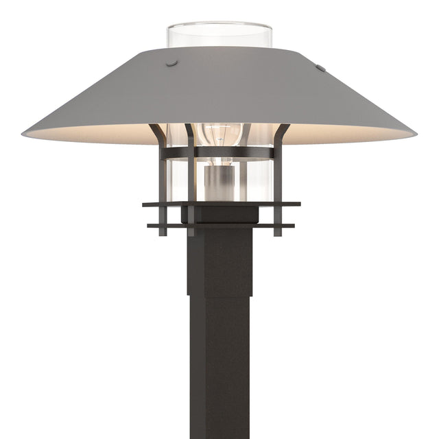 Hubbardton Forge 2021 Coastal Oil Rubbed Bronze Coastal Burnished Steel Clear Glass (ZM) Henry Outdoor Post Light