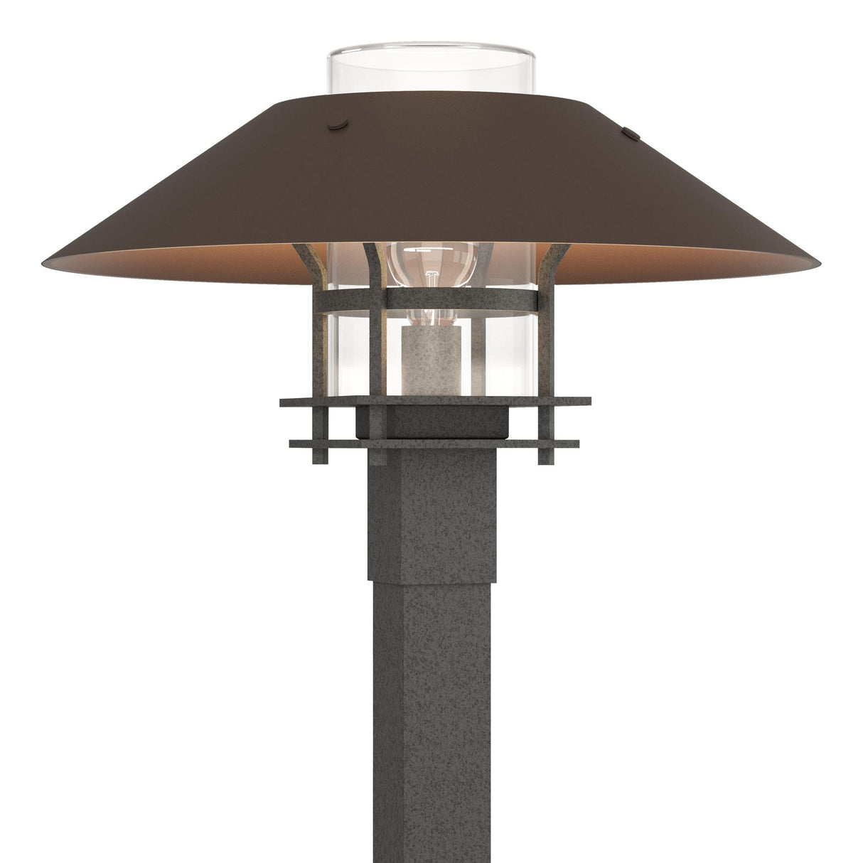 Hubbardton Forge 2021 Coastal Natural Iron Coastal Bronze Clear Glass (ZM) Henry Outdoor Post Light