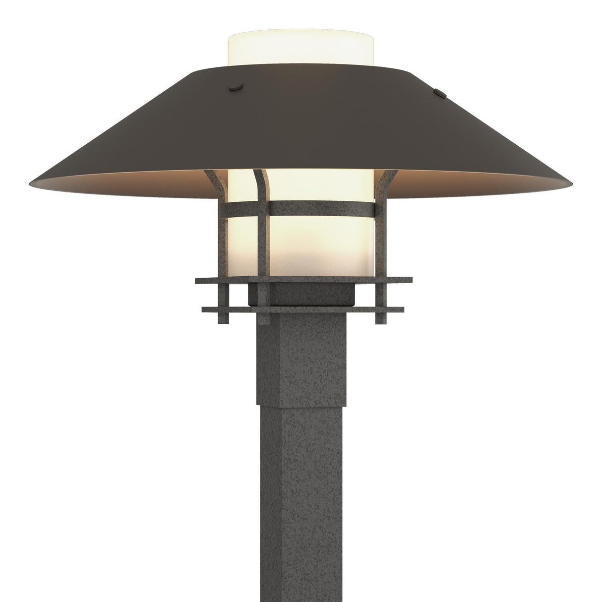 Hubbardton Forge 2021 Coastal Natural Iron Coastal Dark Smoke Opal Glass (GG) Henry Outdoor Post Light