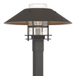 Hubbardton Forge 2021 Coastal Natural Iron Coastal Dark Smoke Clear Glass (ZM) Henry Outdoor Post Light