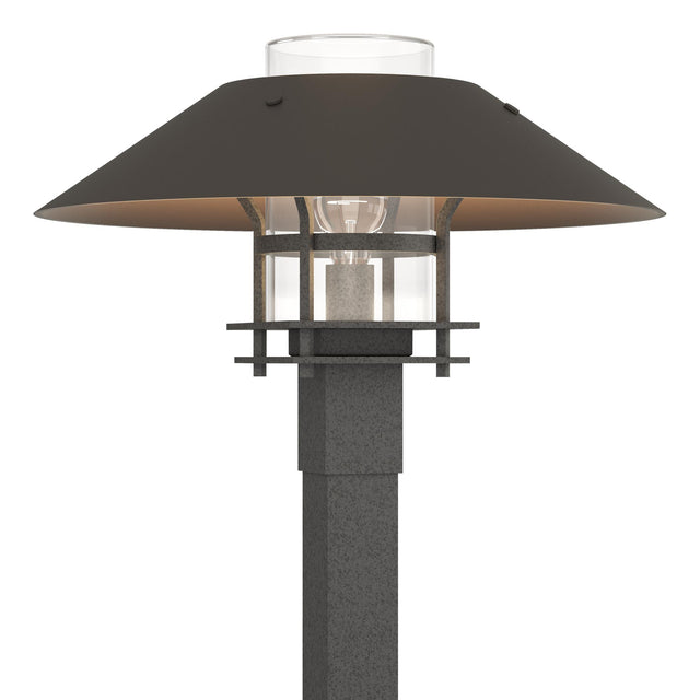 Hubbardton Forge 2021 Coastal Natural Iron Coastal Dark Smoke Clear Glass (ZM) Henry Outdoor Post Light