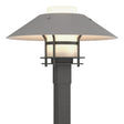 Hubbardton Forge 2021 Coastal Natural Iron Coastal Burnished Steel Opal Glass (GG) Henry Outdoor Post Light