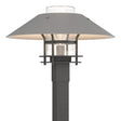 Hubbardton Forge 2021 Coastal Natural Iron Coastal Burnished Steel Clear Glass (ZM) Henry Outdoor Post Light