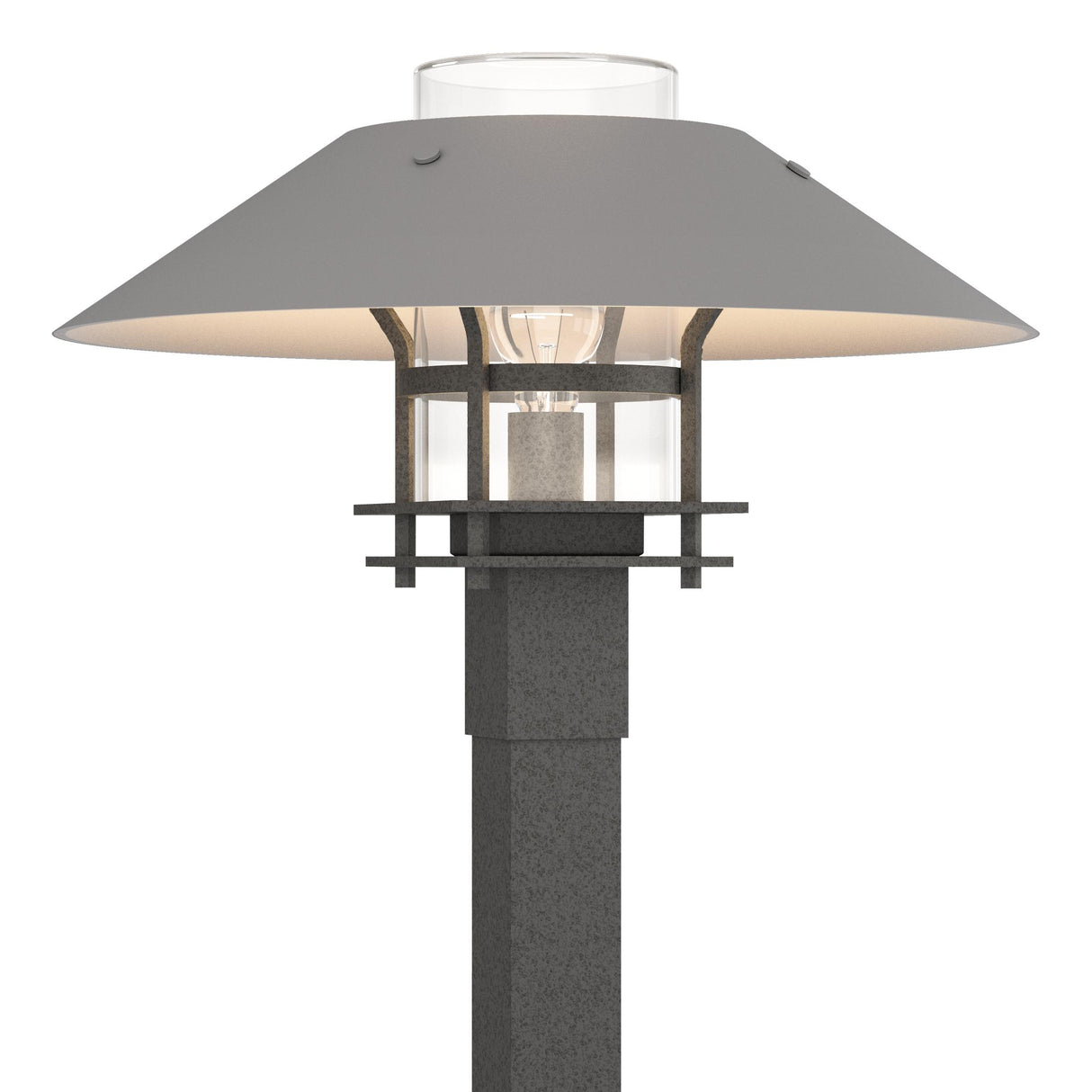 Hubbardton Forge 2021 Coastal Natural Iron Coastal Burnished Steel Clear Glass (ZM) Henry Outdoor Post Light