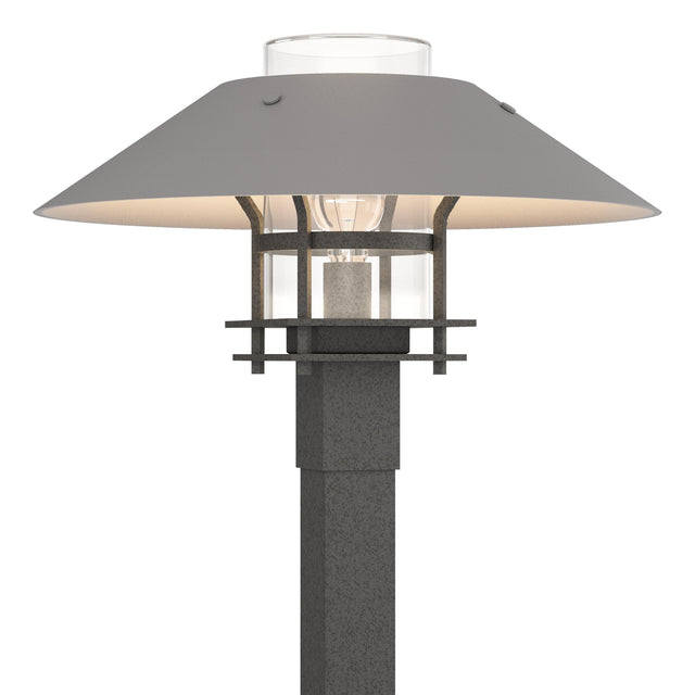 Hubbardton Forge 2021 Coastal Natural Iron Coastal Burnished Steel Clear Glass (ZM) Henry Outdoor Post Light