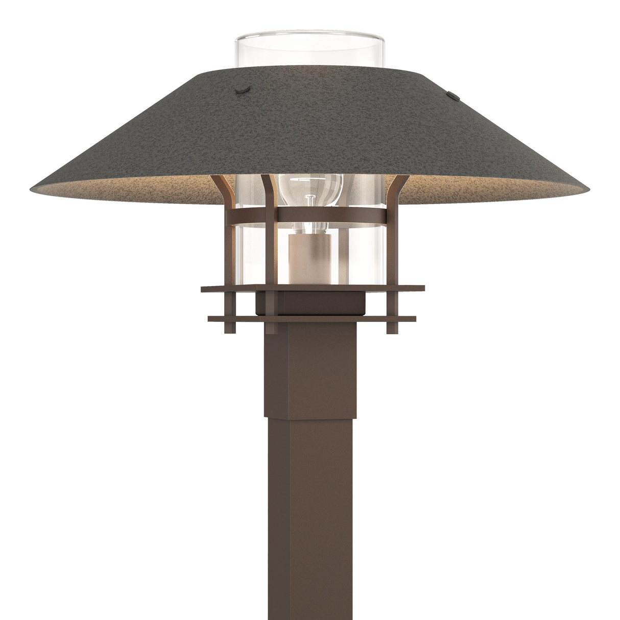 Hubbardton Forge 2021 Coastal Bronze Coastal Natural Iron Clear Glass (ZM) Henry Outdoor Post Light