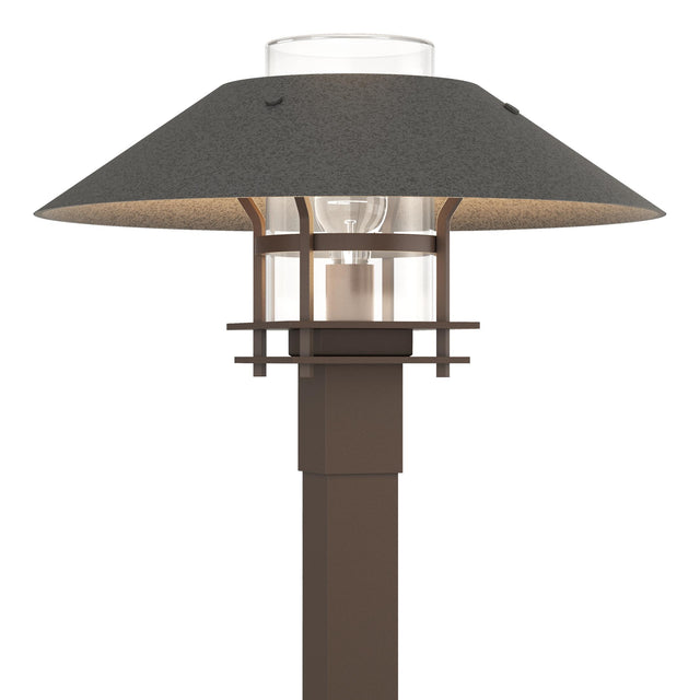 Hubbardton Forge 2021 Coastal Bronze Coastal Natural Iron Clear Glass (ZM) Henry Outdoor Post Light
