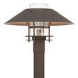 Hubbardton Forge 2021 Coastal Bronze Coastal Dark Smoke Clear Glass (ZM) Henry Outdoor Post Light