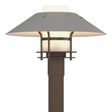Hubbardton Forge 2021 Coastal Bronze Coastal Burnished Steel Opal Glass (GG) Henry Outdoor Post Light