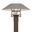 Hubbardton Forge 2021 Coastal Bronze Coastal Burnished Steel Clear Glass (ZM) Henry Outdoor Post Light