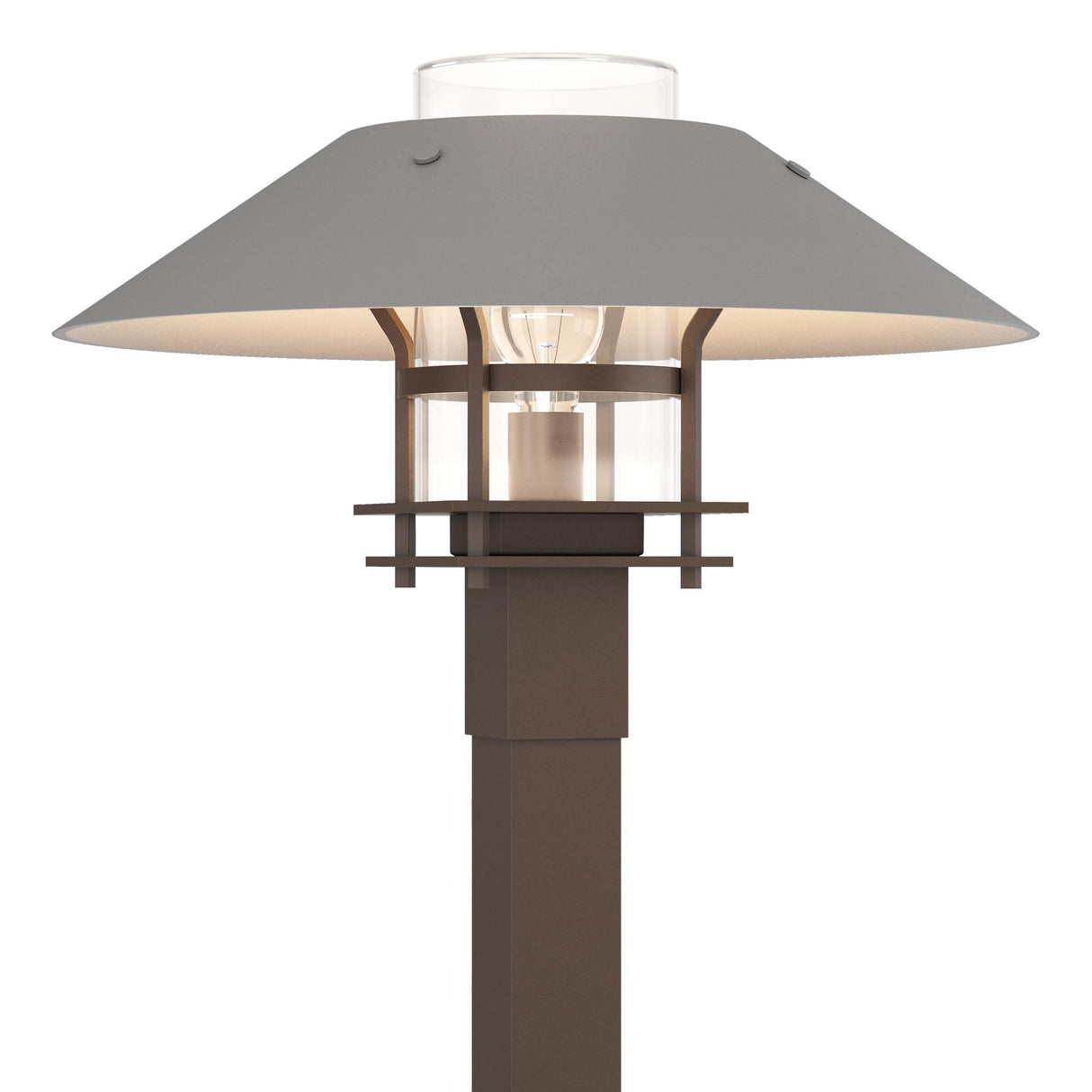 Hubbardton Forge 2021 Coastal Bronze Coastal Burnished Steel Clear Glass (ZM) Henry Outdoor Post Light