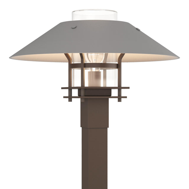 Hubbardton Forge 2021 Coastal Bronze Coastal Burnished Steel Clear Glass (ZM) Henry Outdoor Post Light