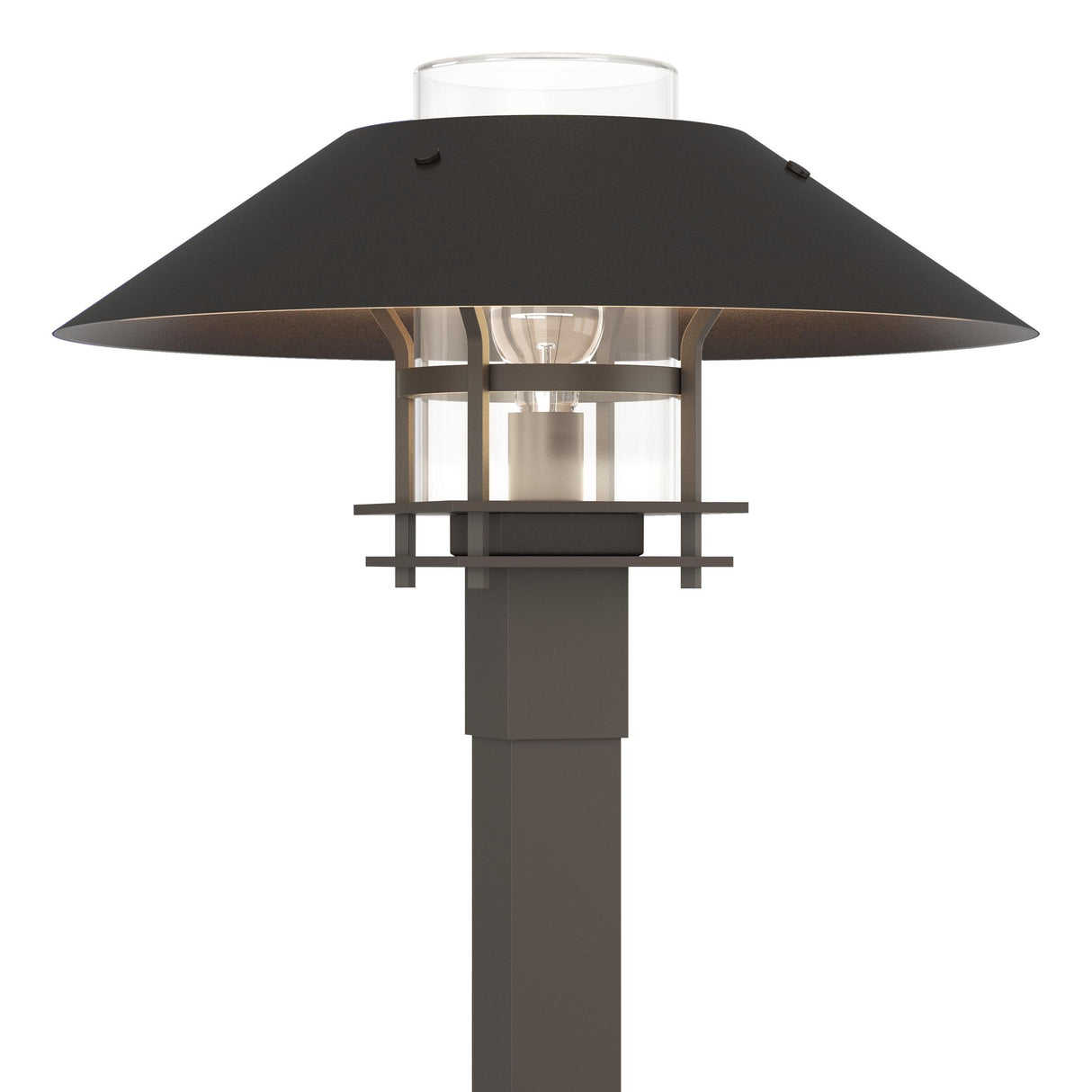 Hubbardton Forge 2021 Coastal Dark Smoke Coastal Oil Rubbed Bronze Clear Glass (ZM) Henry Outdoor Post Light
