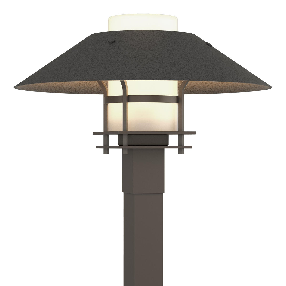 Hubbardton Forge 2021 Coastal Dark Smoke Coastal Natural Iron Opal Glass (GG) Henry Outdoor Post Light