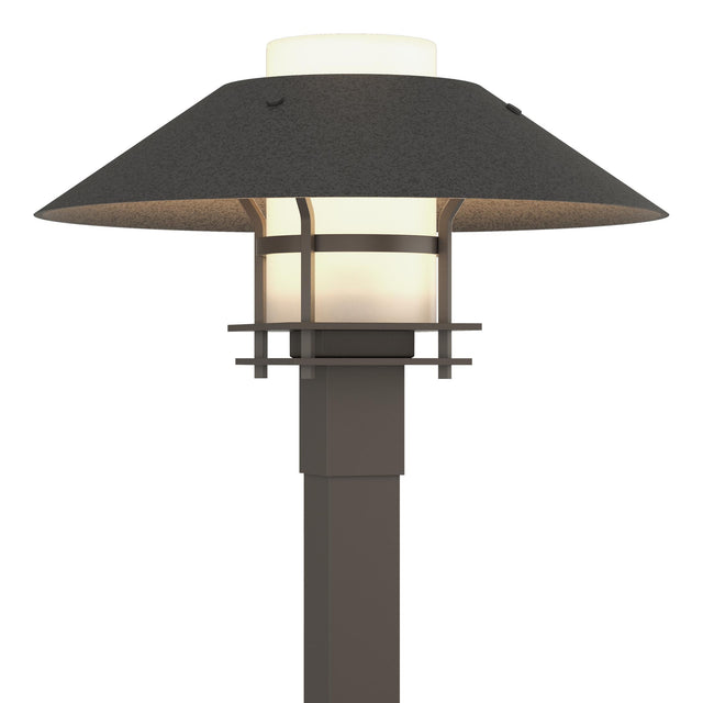Hubbardton Forge 2021 Coastal Dark Smoke Coastal Natural Iron Opal Glass (GG) Henry Outdoor Post Light