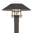 Hubbardton Forge 2021 Coastal Dark Smoke Coastal Natural Iron Clear Glass (ZM) Henry Outdoor Post Light