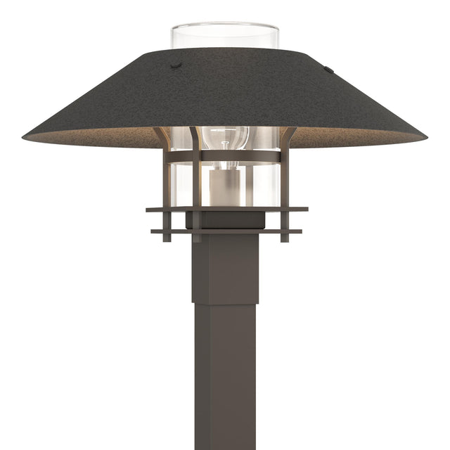 Hubbardton Forge 2021 Coastal Dark Smoke Coastal Natural Iron Clear Glass (ZM) Henry Outdoor Post Light