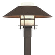 Hubbardton Forge 2021 Coastal Dark Smoke Coastal Bronze Opal Glass (GG) Henry Outdoor Post Light