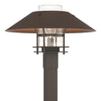 Hubbardton Forge 2021 Coastal Dark Smoke Coastal Bronze Clear Glass (ZM) Henry Outdoor Post Light