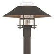Hubbardton Forge 2021 Coastal Dark Smoke Coastal Dark Smoke Clear Glass (ZM) Henry Outdoor Post Light