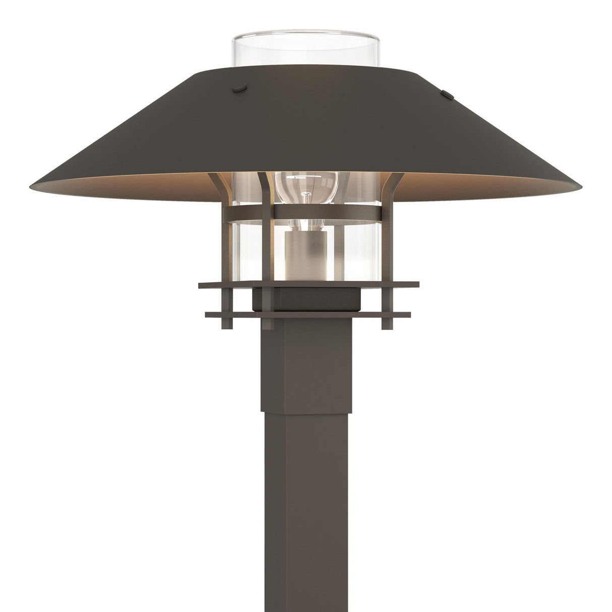 Hubbardton Forge 2021 Coastal Dark Smoke Coastal Dark Smoke Clear Glass (ZM) Henry Outdoor Post Light